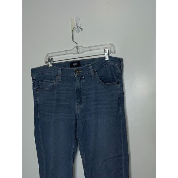 Paige Mens Blue Denim  Lennox Jeans Size 34 Straight Fit - Picture 2 of 10